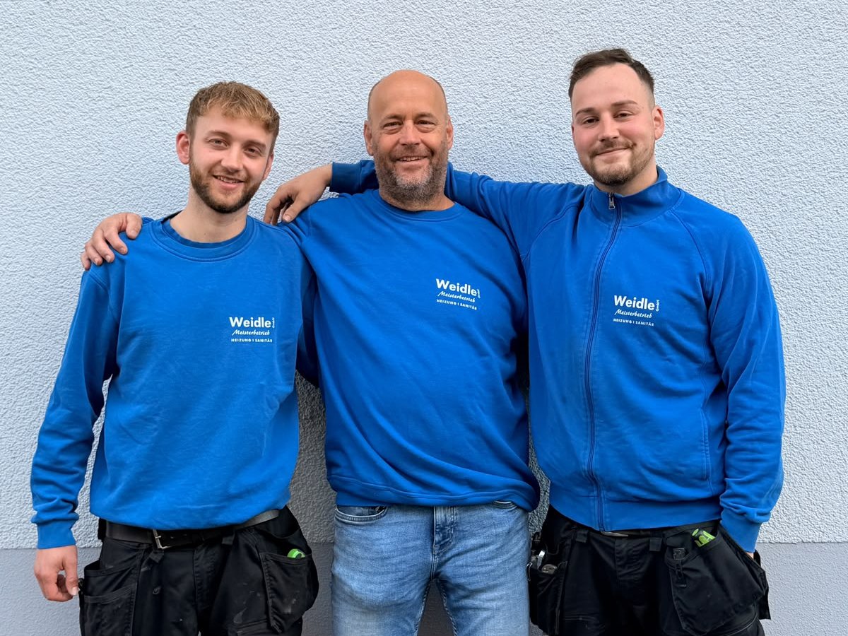 Jörg Weidle, Inhaber und Meister, mit seinen Söhnen Marcel und Max Weidle